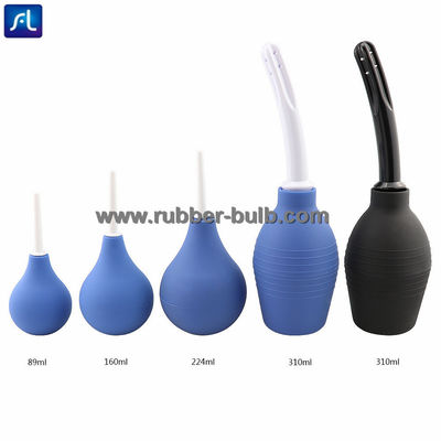 Kit Bulb Enema Silicone Hitam 7.6oz Clean Anal Douche untuk Pria Wanita dengan Selang 19.7in + 4 Nozzle yang Dapat Diganti (Hitam)
