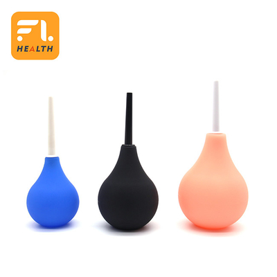 Black Silicone Enema Bulb Kit 7.6oz Mandi Anal Bersih Dengan Selang 19.7in