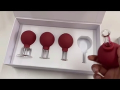 4 Buah Cangkir Hisap Kaca Bohlam Karet/Set Bekam Kaca Hisap Karet/Set Bekam Vakum Karet