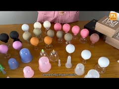 Glass Facial Cupping Set Silicone Cupping Cups Hijama Cupping Cups untuk wajah kulit belakang